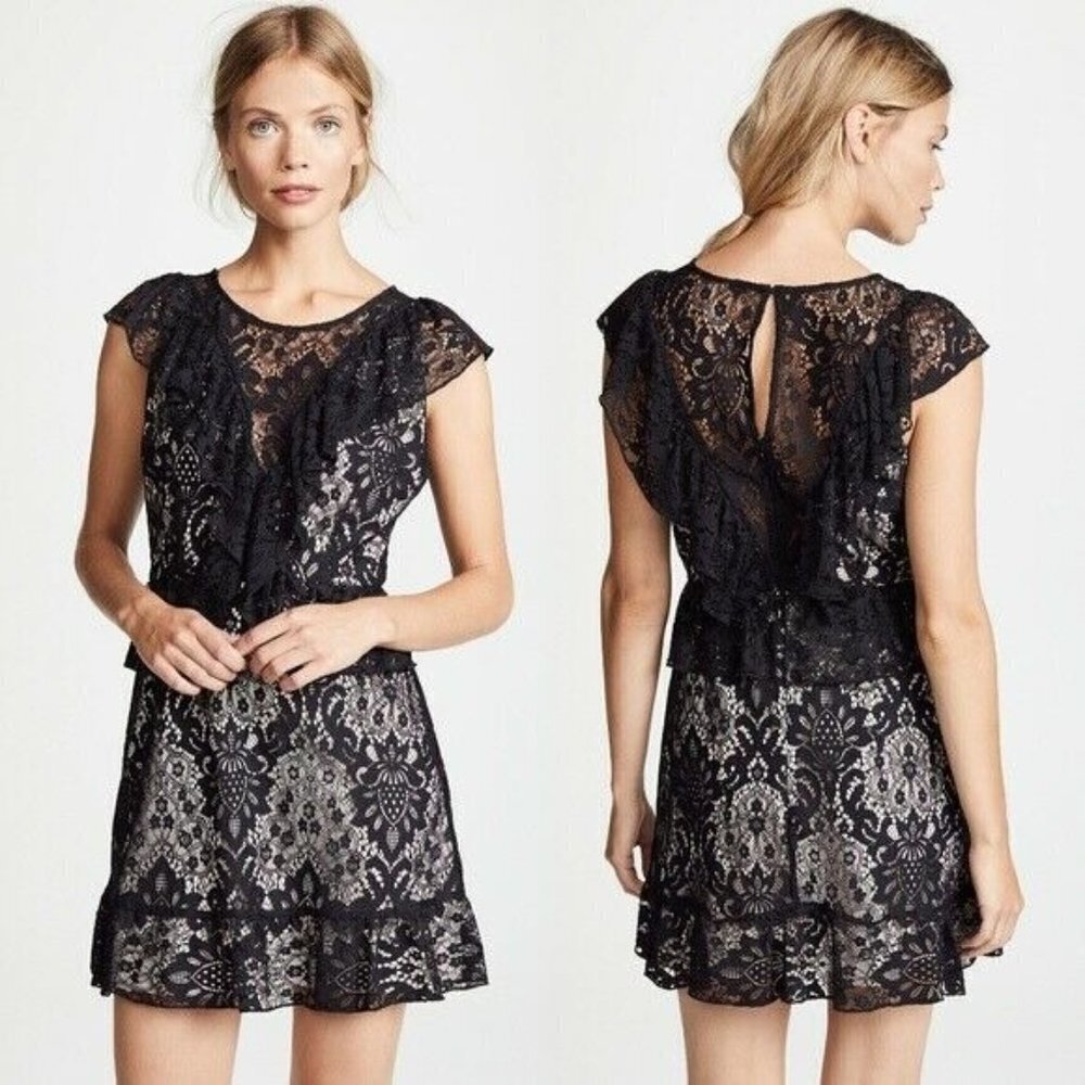 BB Dakota X RSVP Womens Size 6 Shaken Not Stirred Lace Dress Black $115